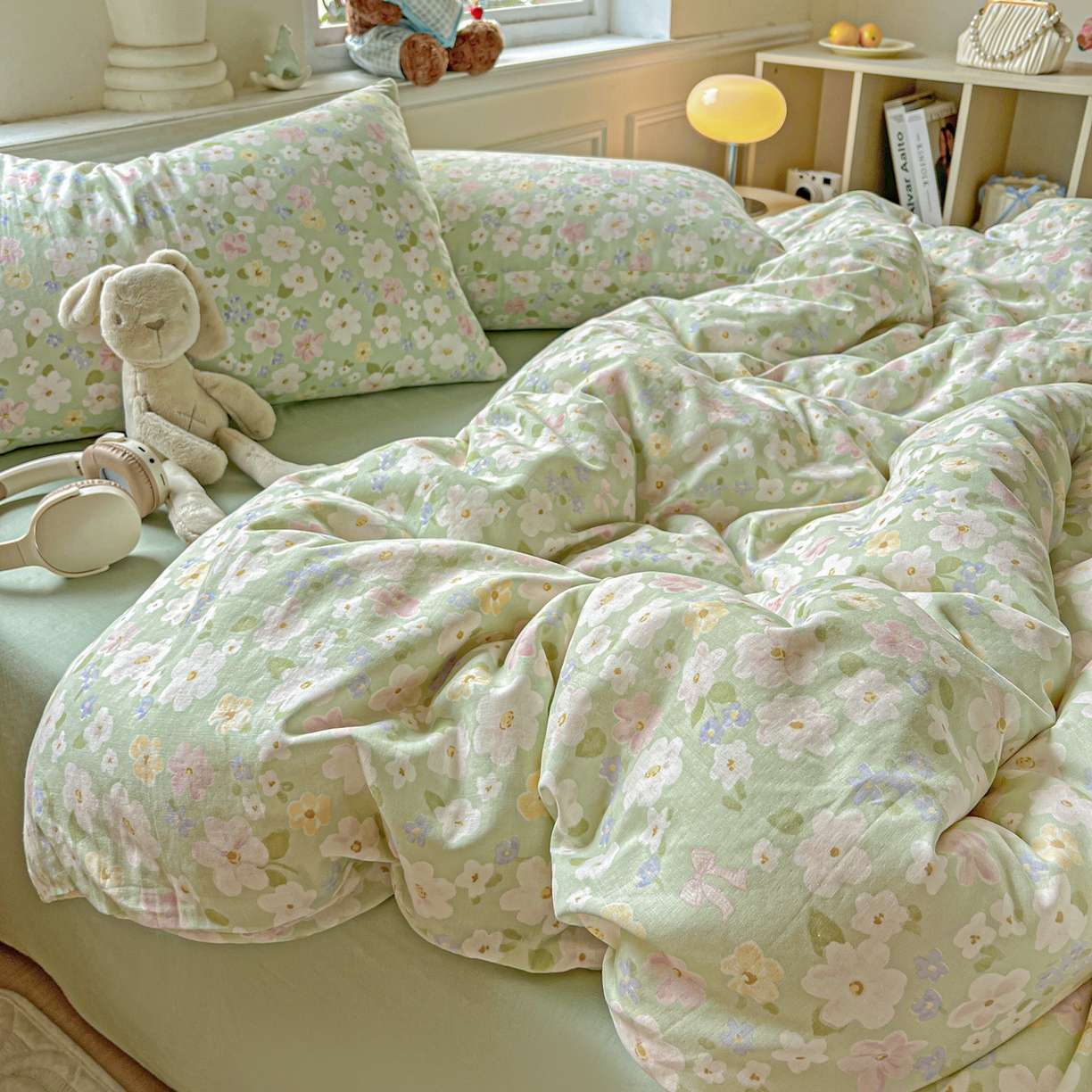 91家纺网 家纺一手货源 找家纺 典曼家纺 2025新款双层纱四件套 初夏