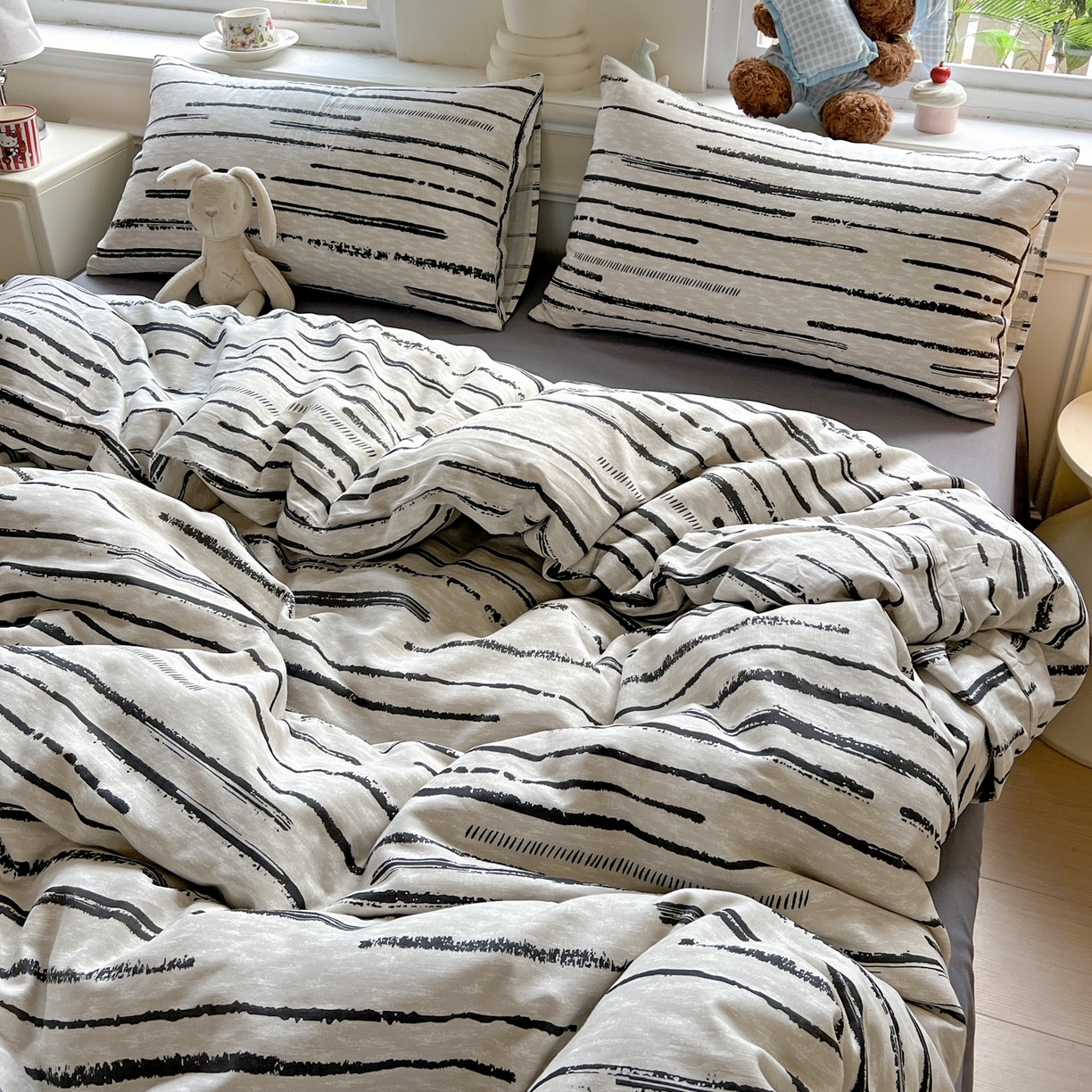 91家纺网 家纺一手货源 找家纺 典曼家纺 2025新款双层纱四件套 凯伦