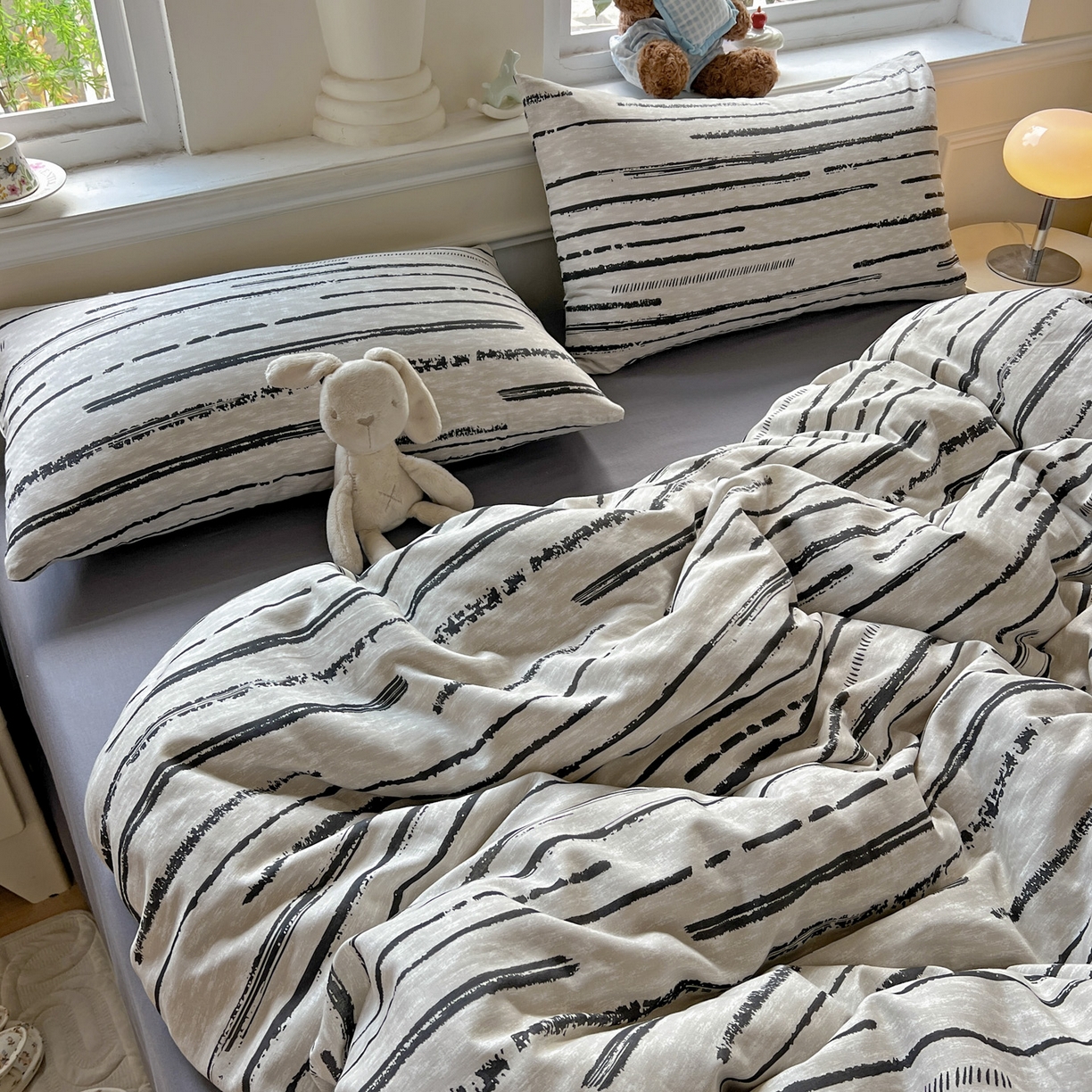 91家纺网 家纺一手货源 找家纺 典曼家纺 2025新款双层纱四件套 凯伦