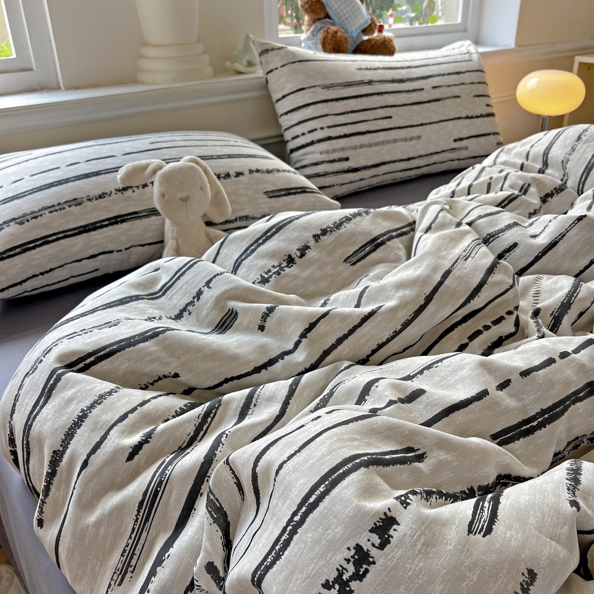 91家纺网 家纺一手货源 找家纺 典曼家纺 2025新款双层纱四件套 凯伦