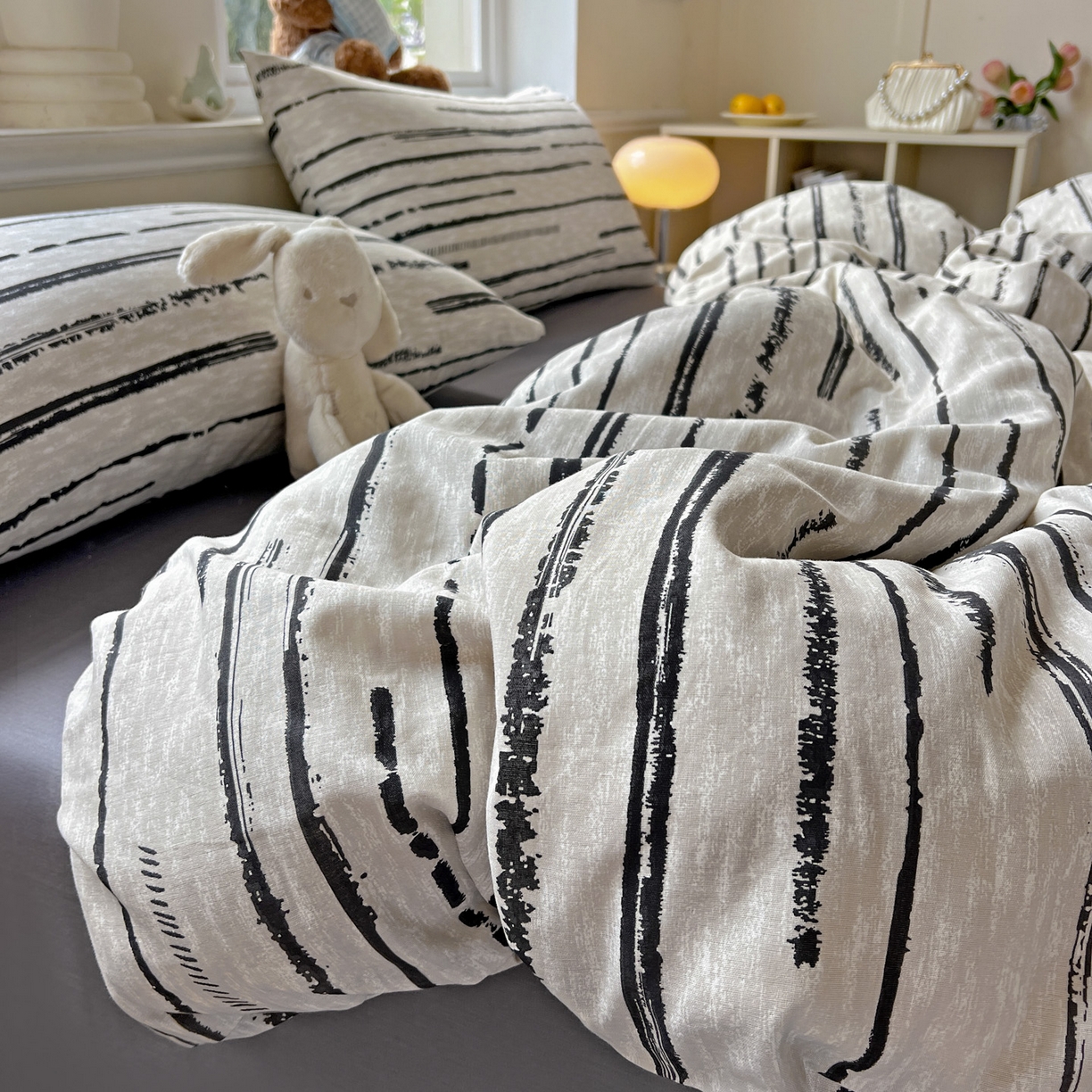 91家纺网 家纺一手货源 找家纺 典曼家纺 2025新款双层纱四件套 凯伦