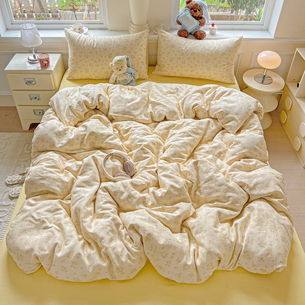 91家纺网 家纺一手货源 找家纺 典曼家纺 2025新款双层纱四件套 小晴天