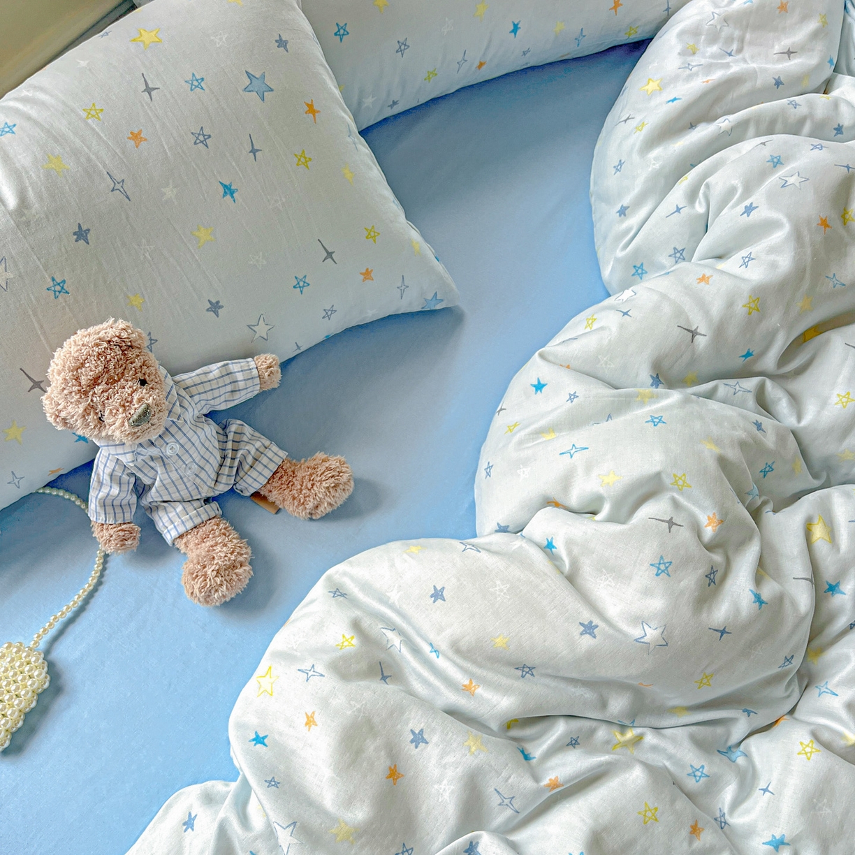 91家纺网 家纺一手货源 找家纺 典曼家纺 2025新款双层纱四件套 星星世界