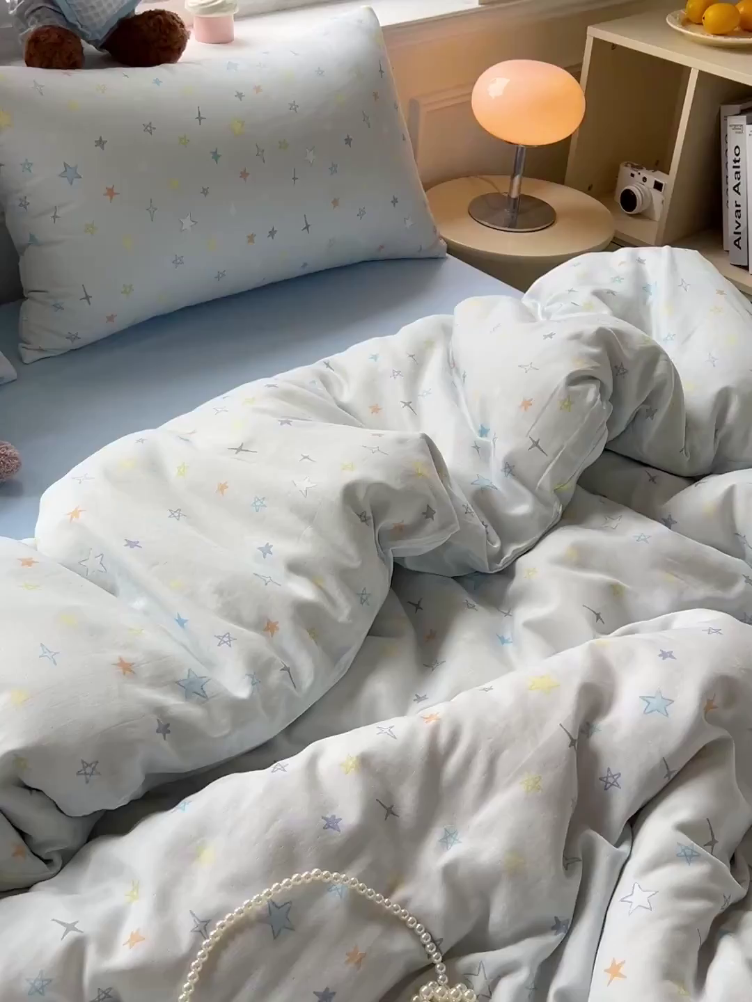 91家纺网 家纺一手货源 找家纺 典曼家纺 2025新款双层纱四件套 星星世界