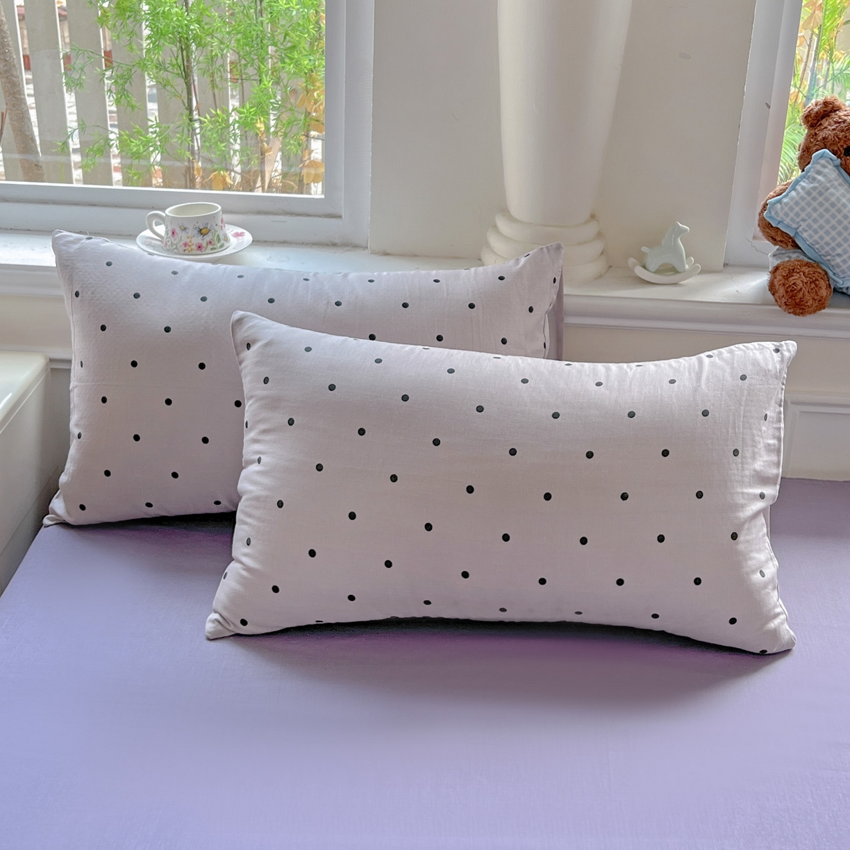 91家纺网 家纺一手货源 找家纺 典曼家纺 2025新款双层纱四件套 芋泥啵啵