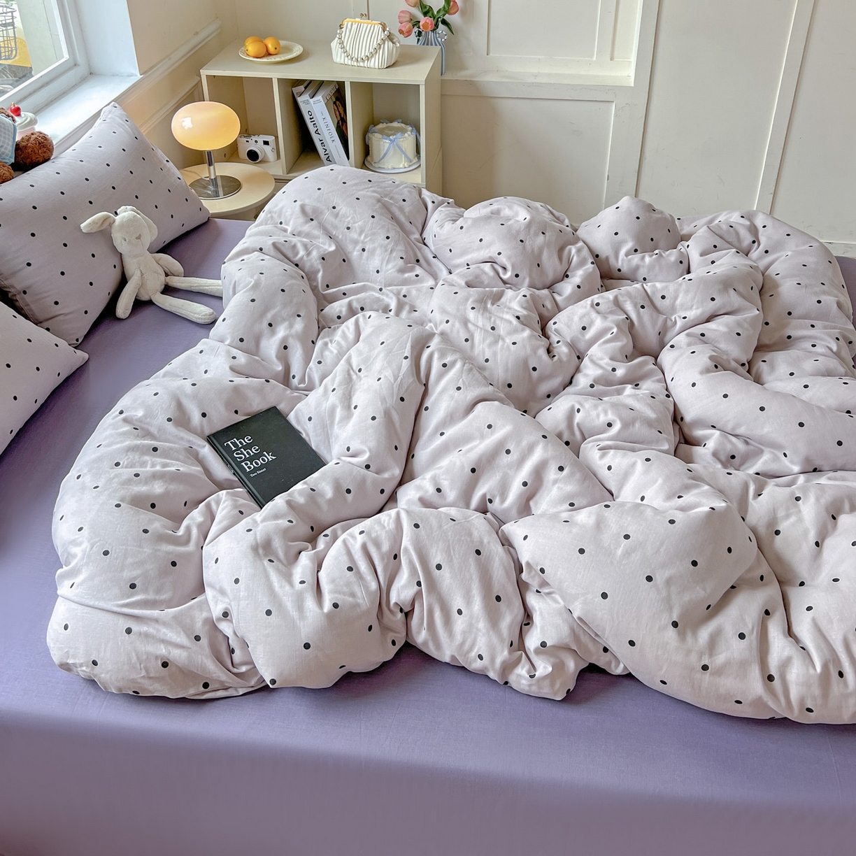 91家纺网 家纺一手货源 找家纺 典曼家纺 2025新款双层纱四件套 芋泥啵啵