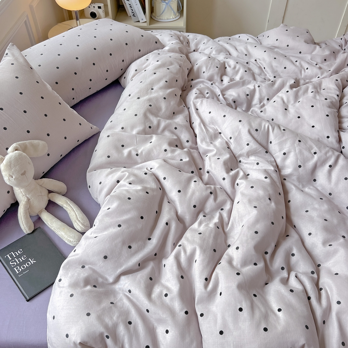 91家纺网 家纺一手货源 找家纺 典曼家纺 2025新款双层纱四件套 芋泥啵啵