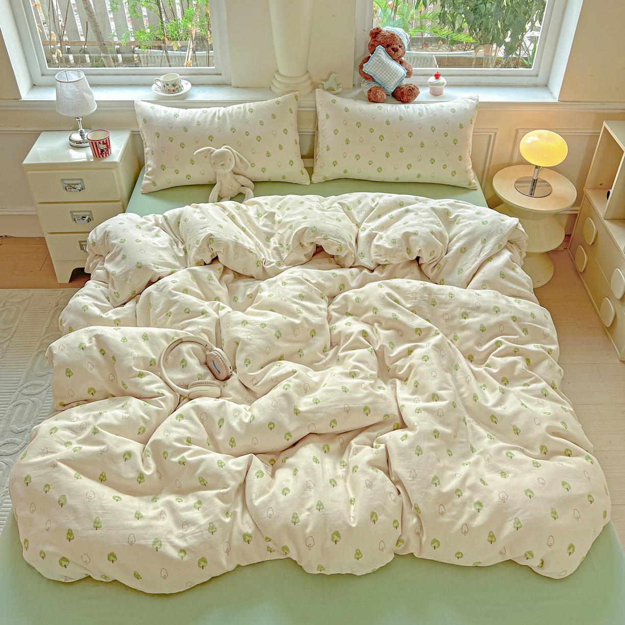 91家纺网 家纺一手货源 找家纺 典曼家纺 2025新款双层纱四件套 仲夏