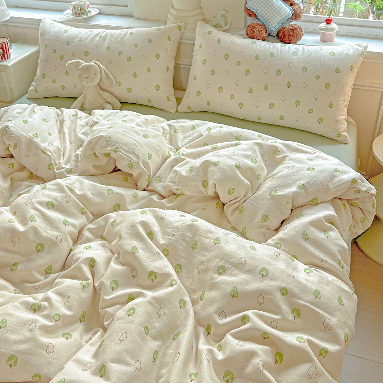 91家纺网 家纺一手货源 找家纺 典曼家纺 2025新款双层纱四件套 仲夏