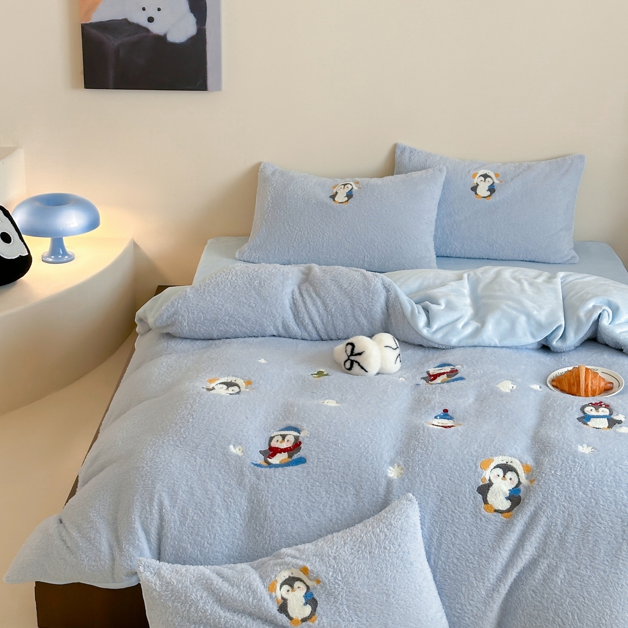 91家纺网 家纺一手货源 找家纺 （总）圆岛家纺 2025新款泰迪绒毛巾绣牛奶绒四件套