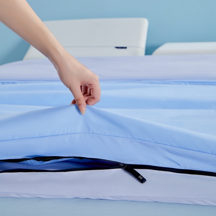 91家纺网 家纺一手货源 找家纺 观月轩家纺 2025新款酣睡星球双层深睡控温被PRO2.0被子被芯 清澄蓝