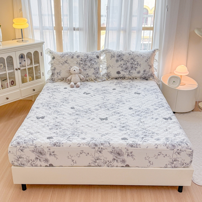 91家纺网 家纺一手货源 找家纺 （总）爱妮玖玖 2025新款全棉印花系列床笠夹棉