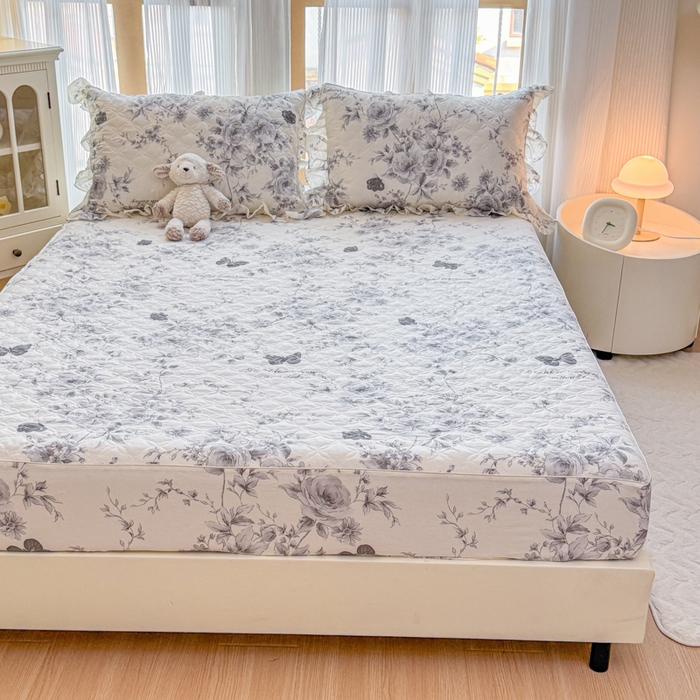 91家纺网 家纺一手货源 找家纺 （总）爱妮玖玖 2025新款全棉印花系列床笠夹棉