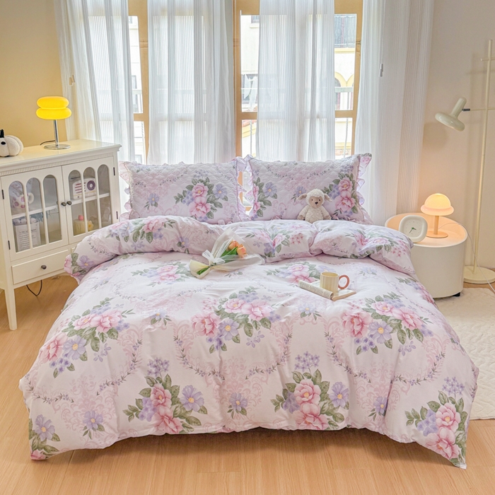 91家纺网 家纺一手货源 找家纺 （总）爱妮玖玖 2025新款全棉印花系列床笠夹棉