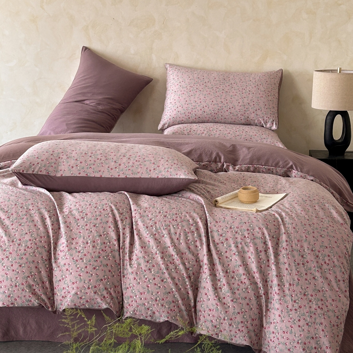 91家纺网 家纺一手货源 找家纺 如约 2025新款A类珍珠棉四件套 樱桃季