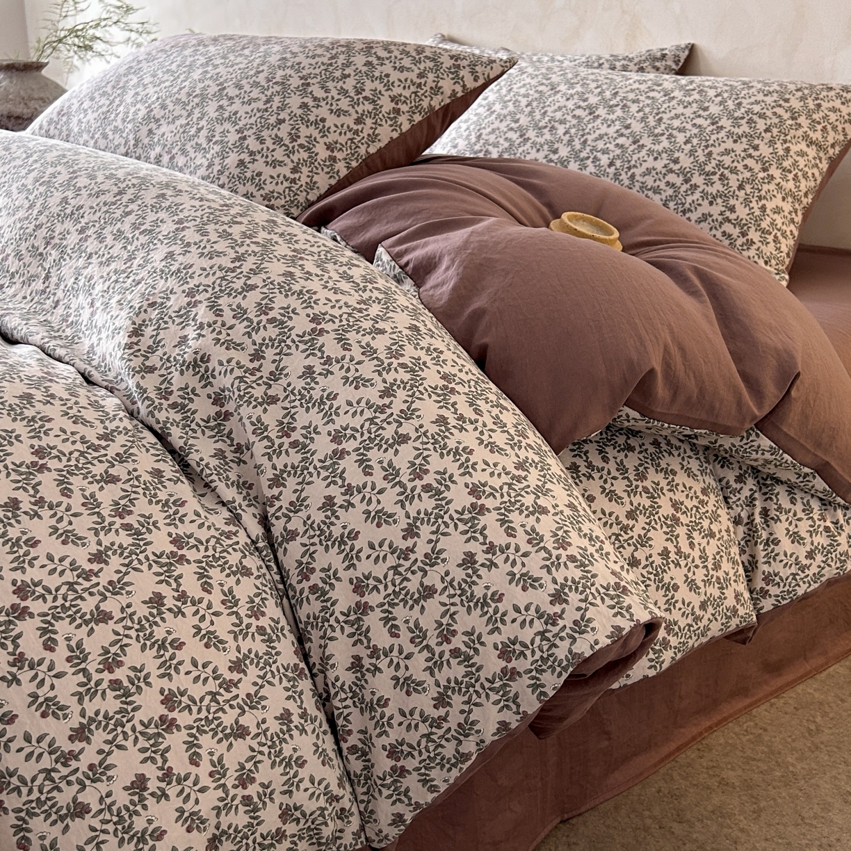 91家纺网 家纺一手货源 找家纺 如约 2025新款A类珍珠棉四件套 庭院春深