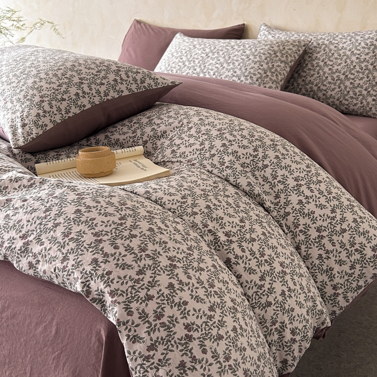 91家纺网 家纺一手货源 找家纺 如约 2025新款A类珍珠棉四件套 庭院春深