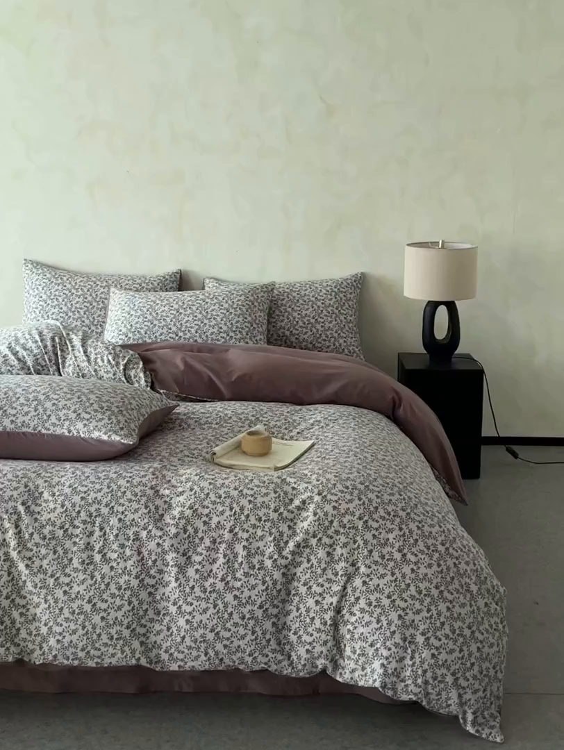 91家纺网 家纺一手货源 找家纺 如约 2025新款A类珍珠棉四件套 庭院春深