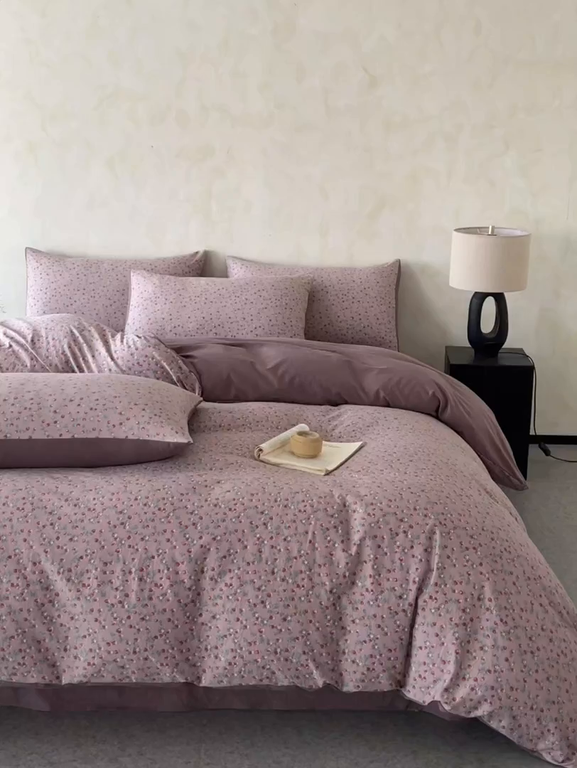 91家纺网 家纺一手货源 找家纺 如约 2025新款A类珍珠棉四件套 樱桃季