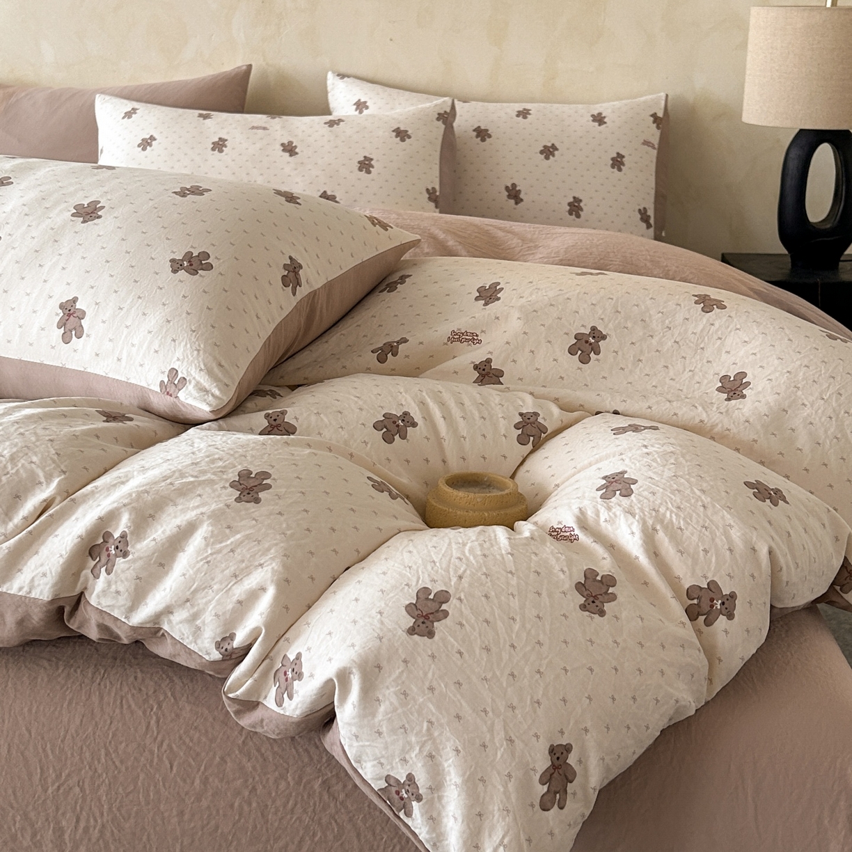 91家纺网 家纺一手货源 找家纺 如约 2025新款A类珍珠棉四件套 梦想熊