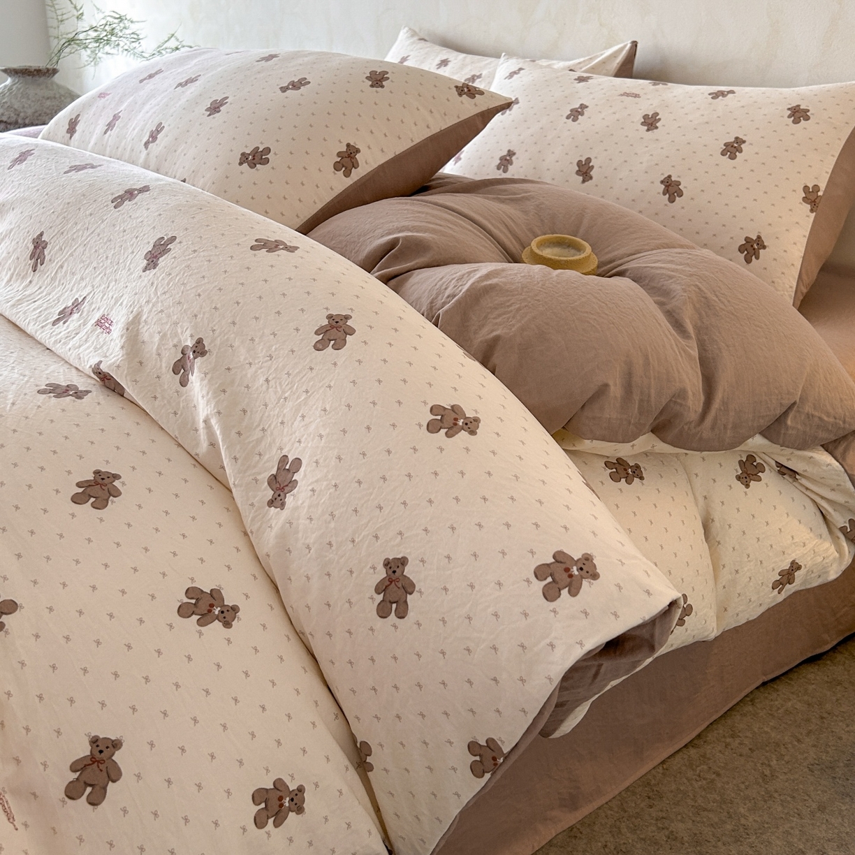 91家纺网 家纺一手货源 找家纺 如约 2025新款A类珍珠棉四件套 梦想熊