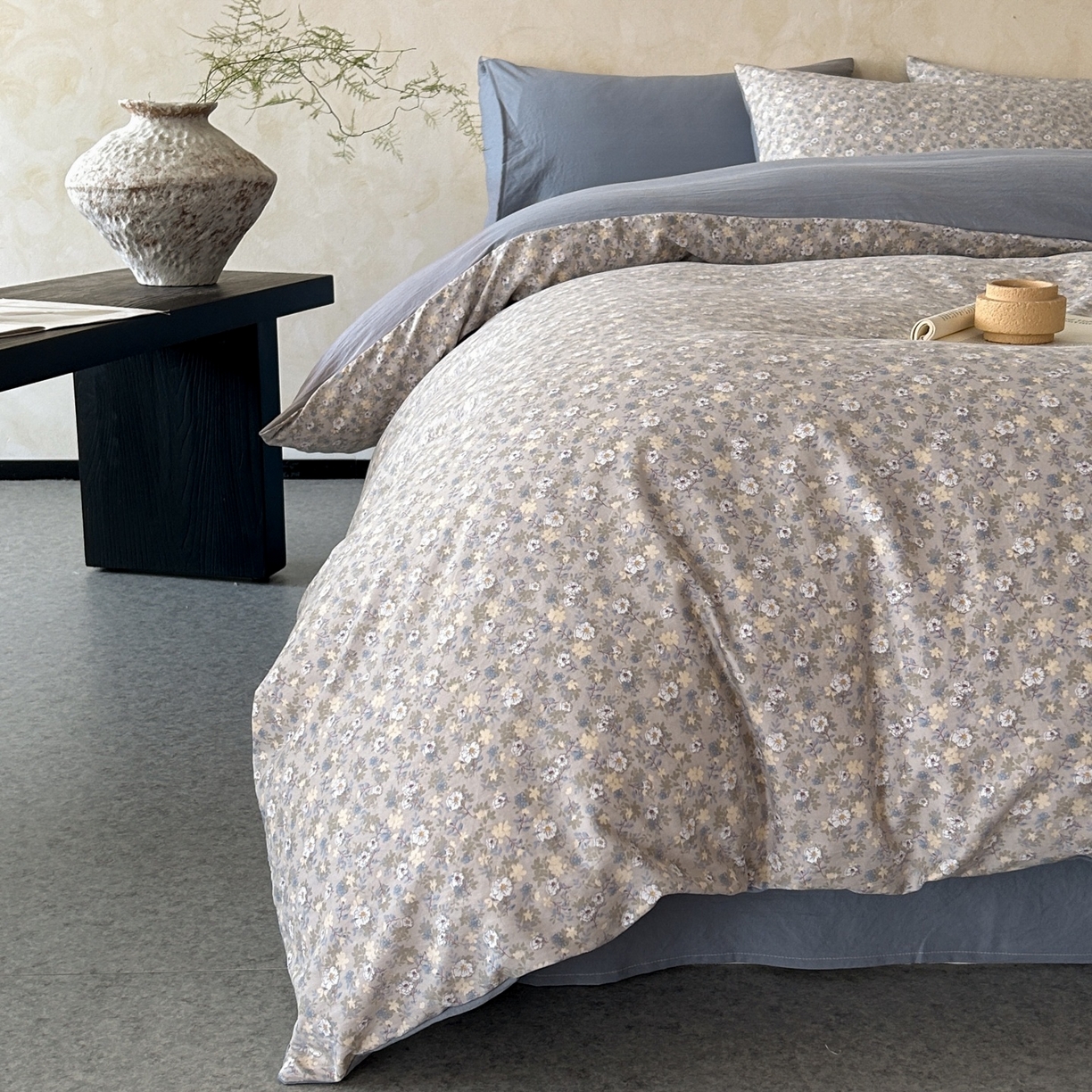 91家纺网 家纺一手货源 找家纺 如约 2025新款A类珍珠棉四件套 秋日记忆绿