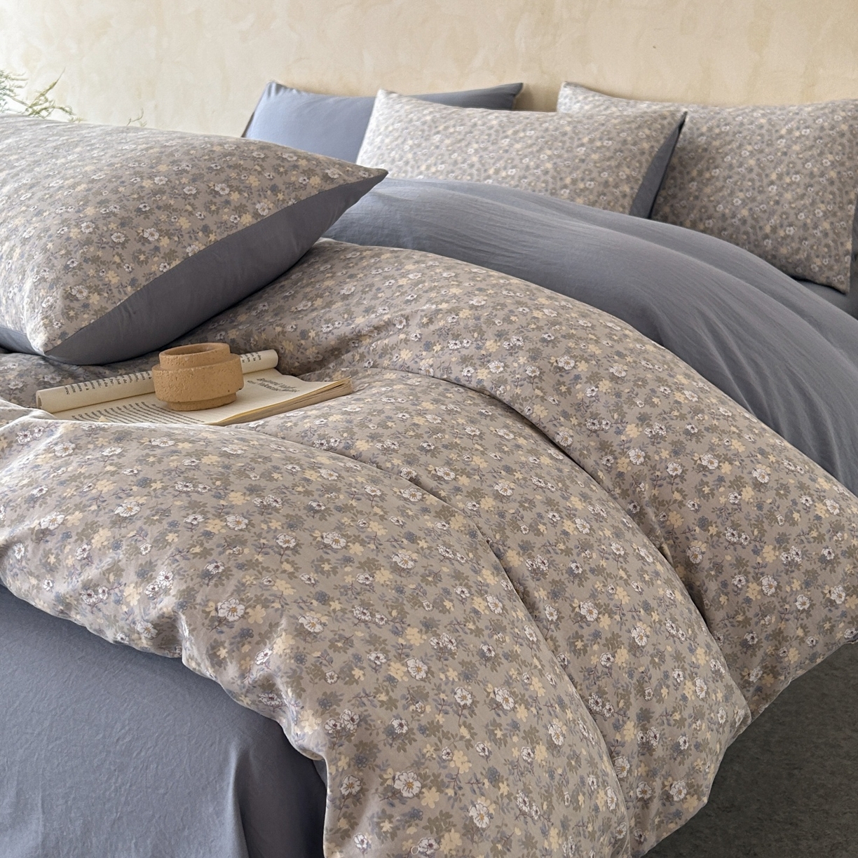 91家纺网 家纺一手货源 找家纺 如约 2025新款A类珍珠棉四件套 秋日记忆绿