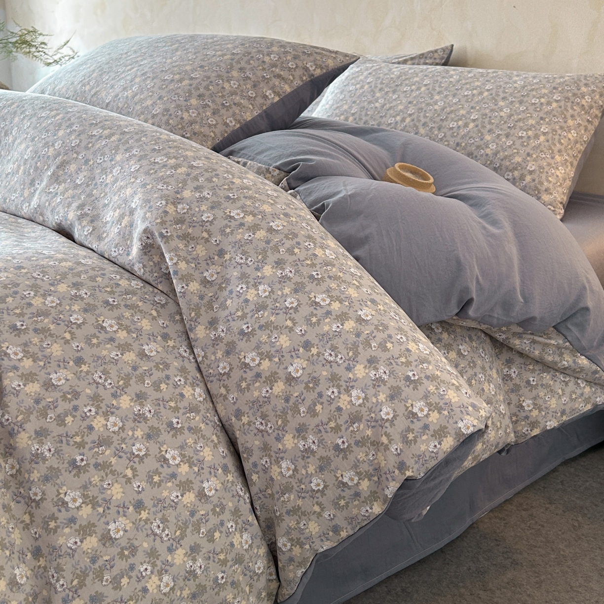 91家纺网 家纺一手货源 找家纺 如约 2025新款A类珍珠棉四件套 秋日记忆绿