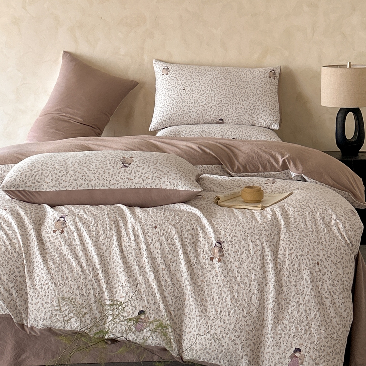 91家纺网 家纺一手货源 找家纺 如约 2025新款A类珍珠棉四件套 豆蔻