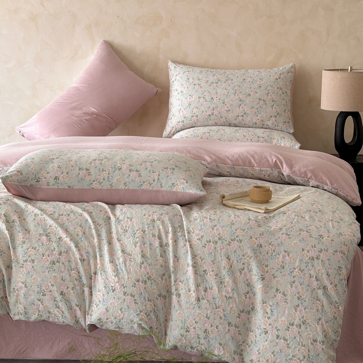 91家纺网 家纺一手货源 找家纺 如约 2025新款A类珍珠棉四件套 花盏绿