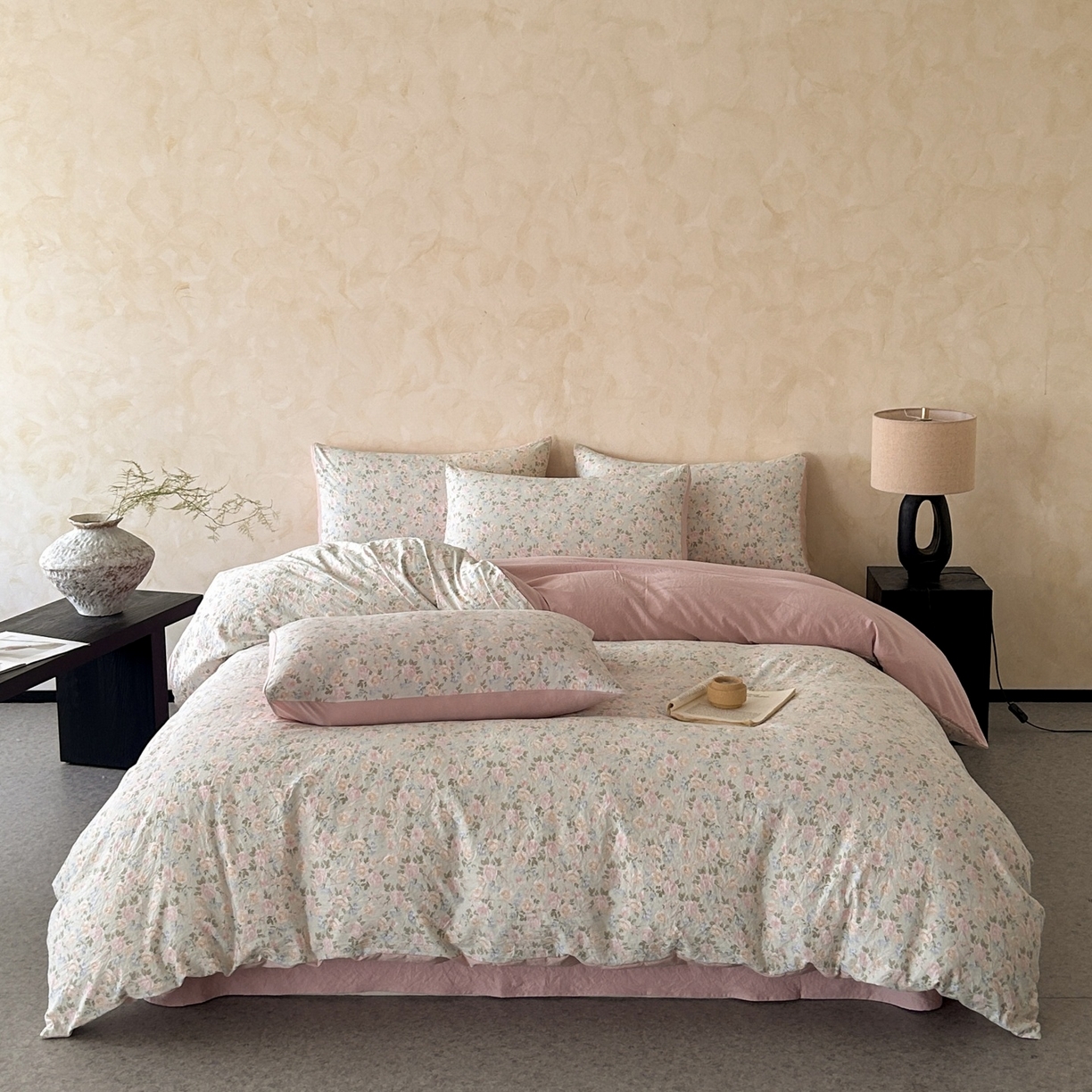 如约 2025新款A类珍珠棉四件套 花盏绿