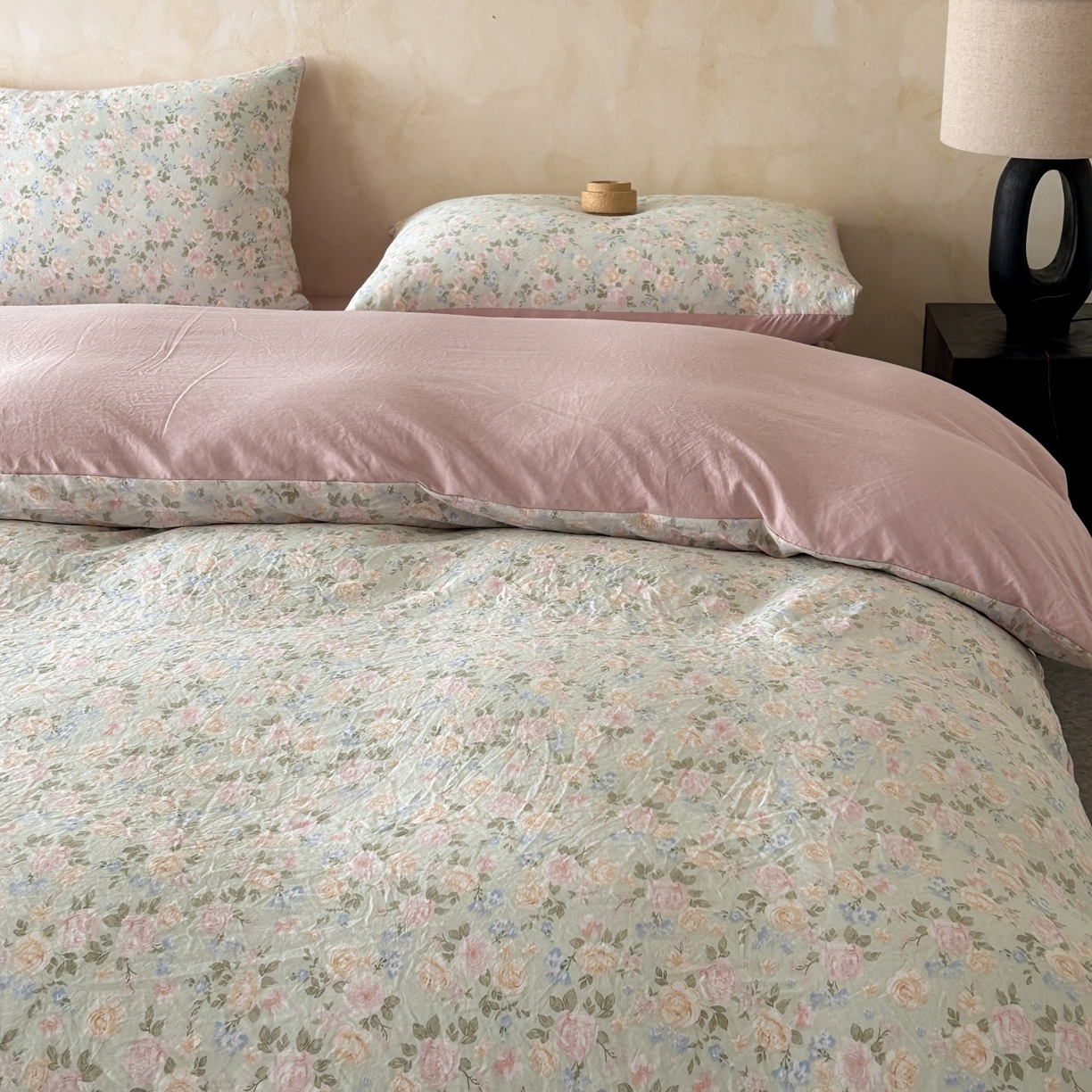 91家纺网 家纺一手货源 找家纺 如约 2025新款A类珍珠棉四件套 花盏绿