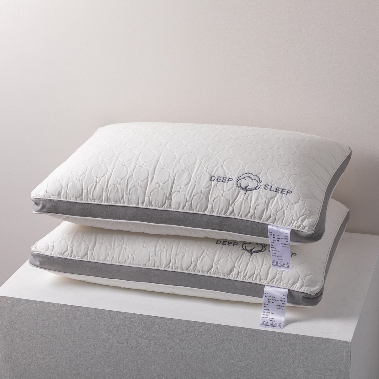 91家纺网 家纺一手货源 找家纺 （总）芯奇想 2025新款全棉立体绗绣枕（绣棉）单人枕头枕芯