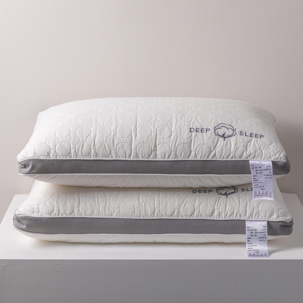 91家纺网 家纺一手货源 找家纺 （总）芯奇想 2025新款全棉立体绗绣枕（绣棉）单人枕头枕芯