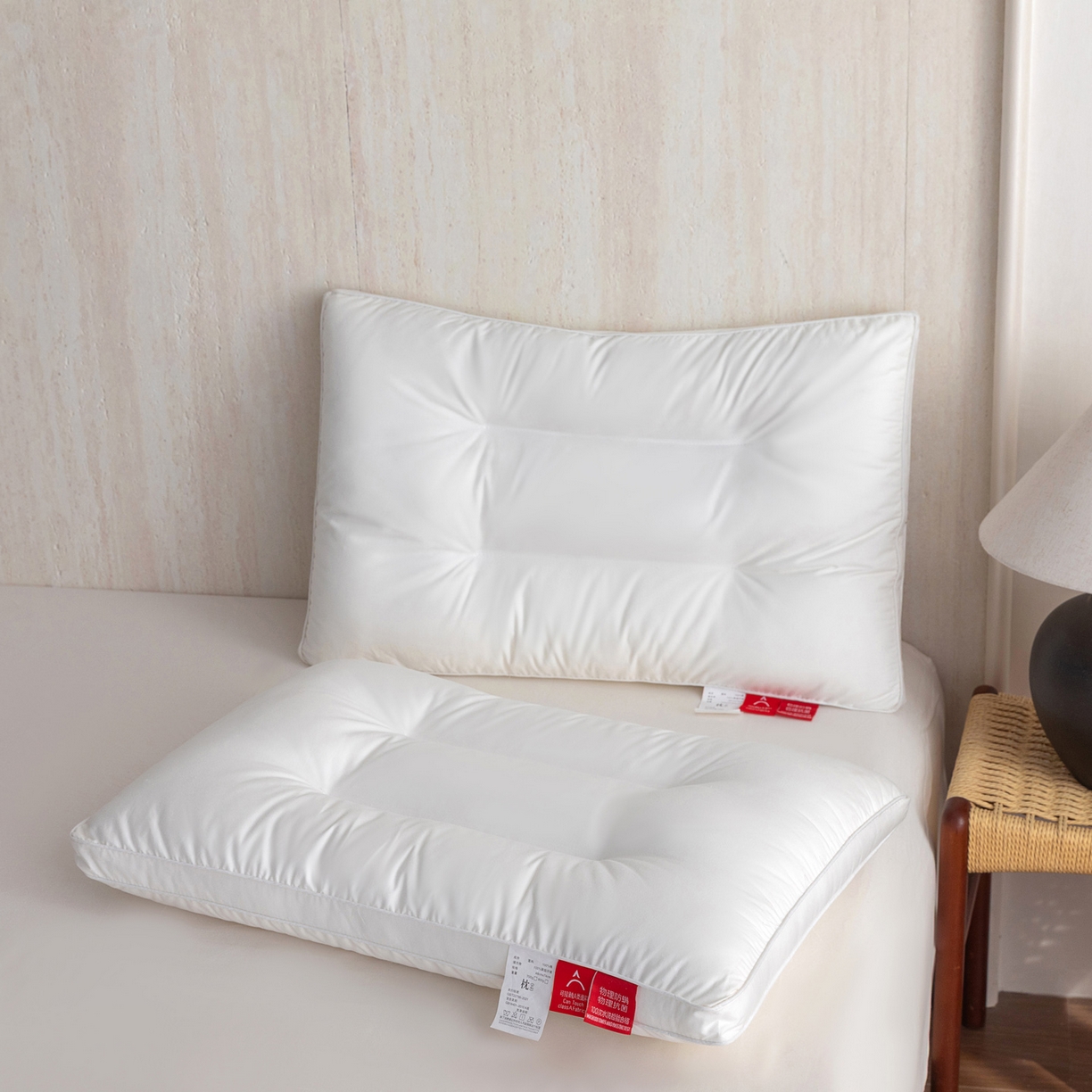 91家纺网 家纺一手货源 找家纺 （总）芯奇想 2025新款全棉立体三防枕芯单人护颈枕羽丝绒枕枕头枕芯