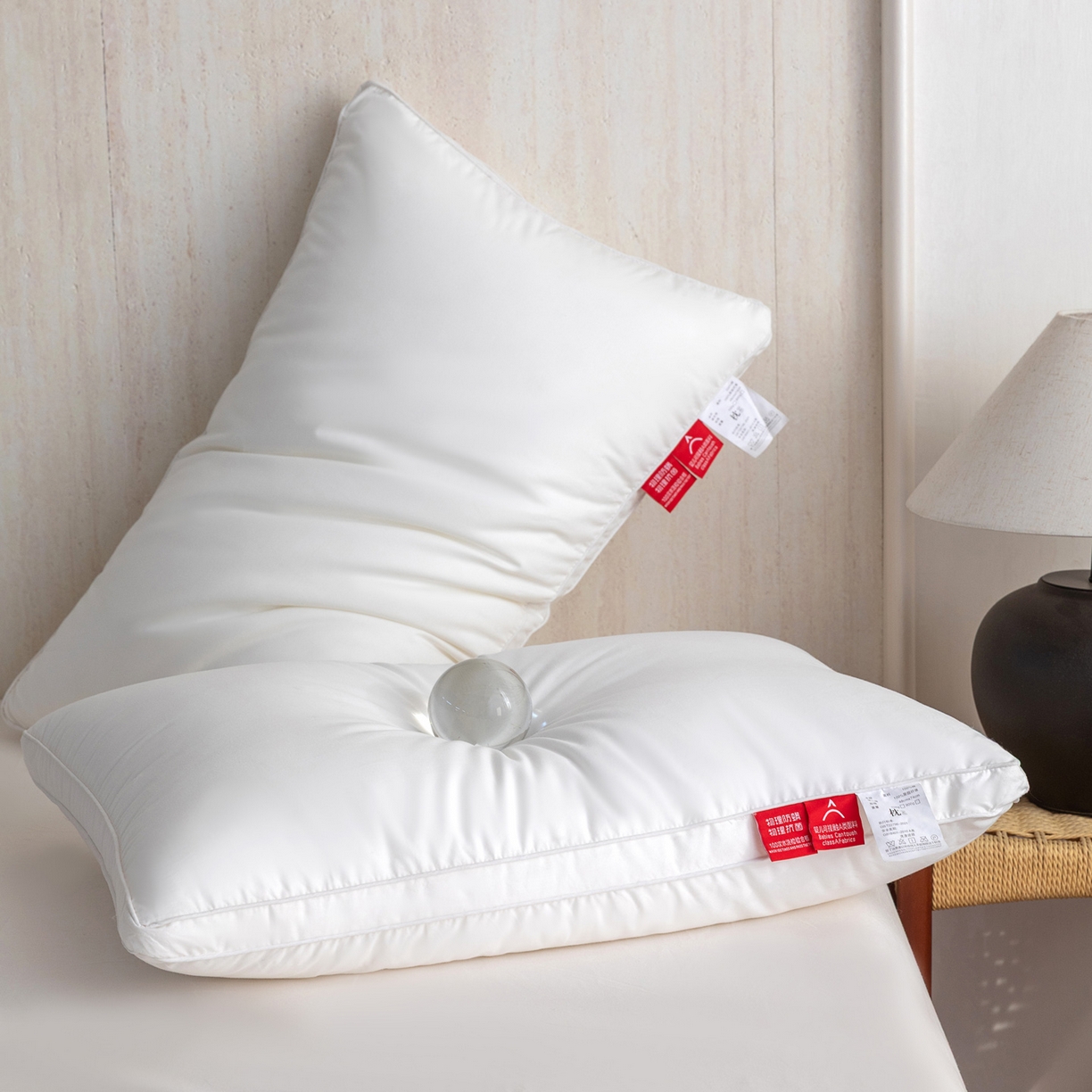 （总）芯奇想 2025新款全棉立体三防单人酒店枕羽丝绒枕枕芯枕头