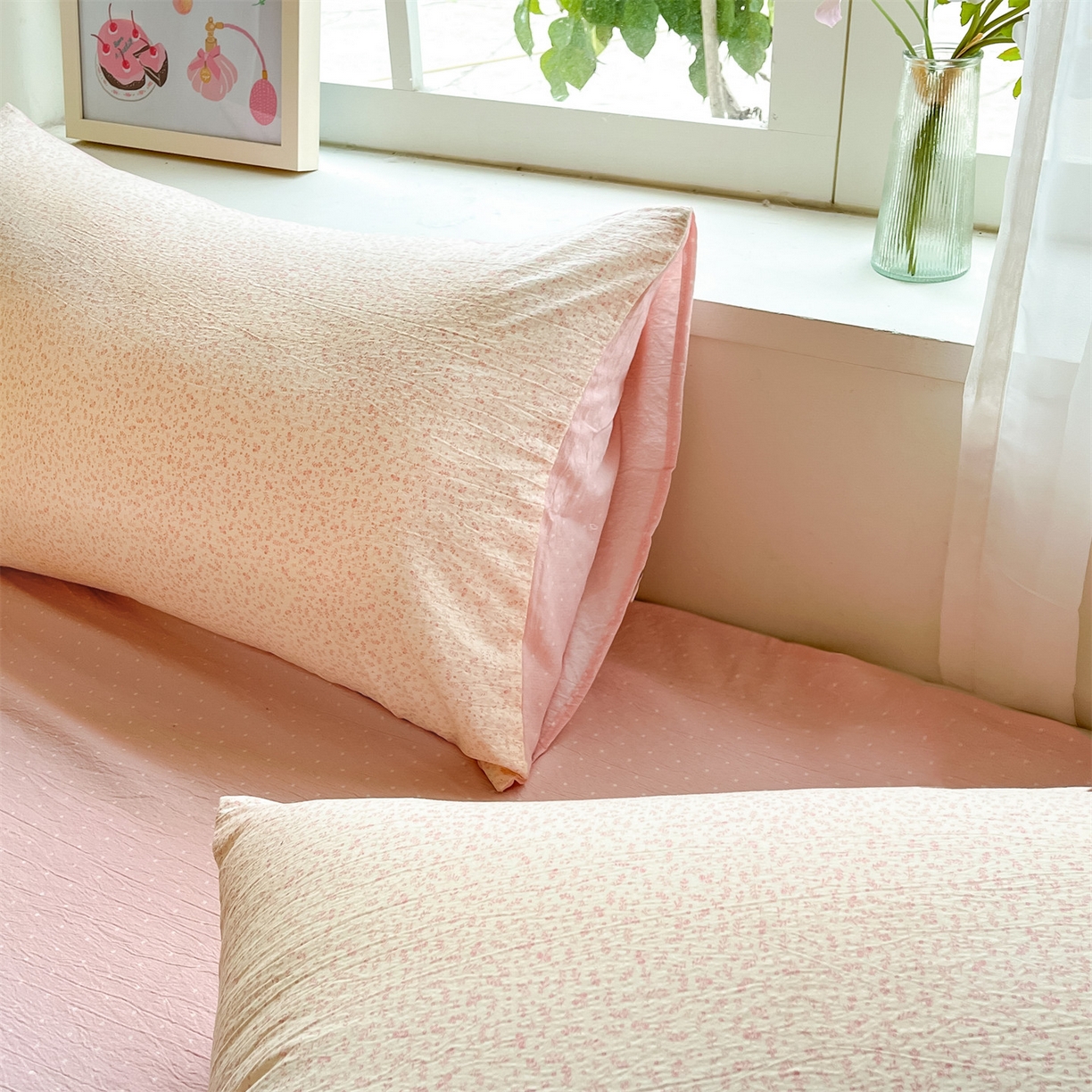 91家纺网 家纺一手货源 找家纺 （总）如约 2025新款木棉双层纱印花四件套