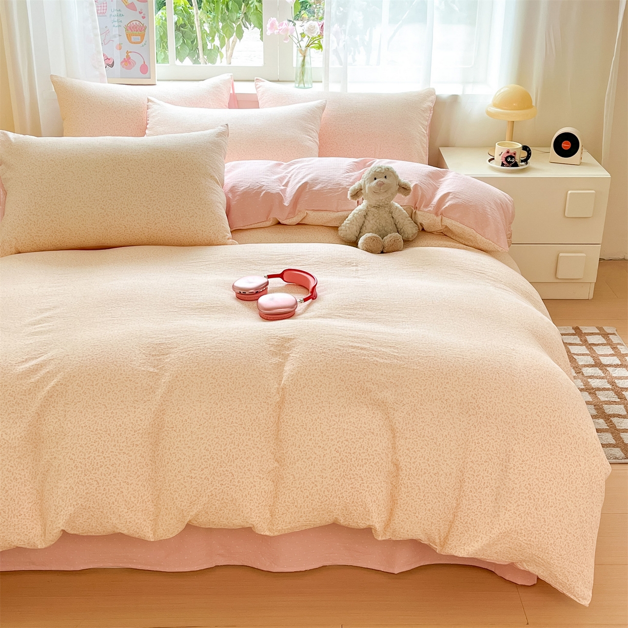 91家纺网 家纺一手货源 找家纺 （总）如约 2025新款木棉双层纱印花四件套