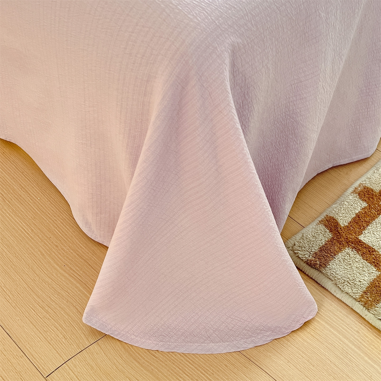 91家纺网 家纺一手货源 找家纺 如约 2025新款木棉双层纱印花四件套 露华浓