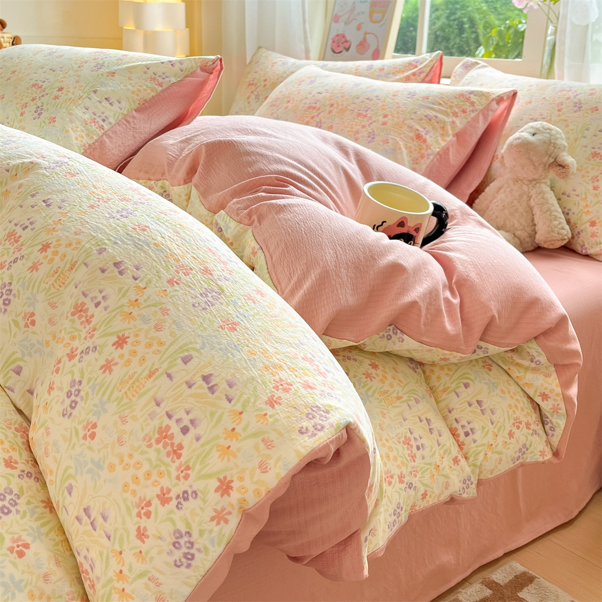 如约 2025新款木棉双层纱印花四件套 邂逅