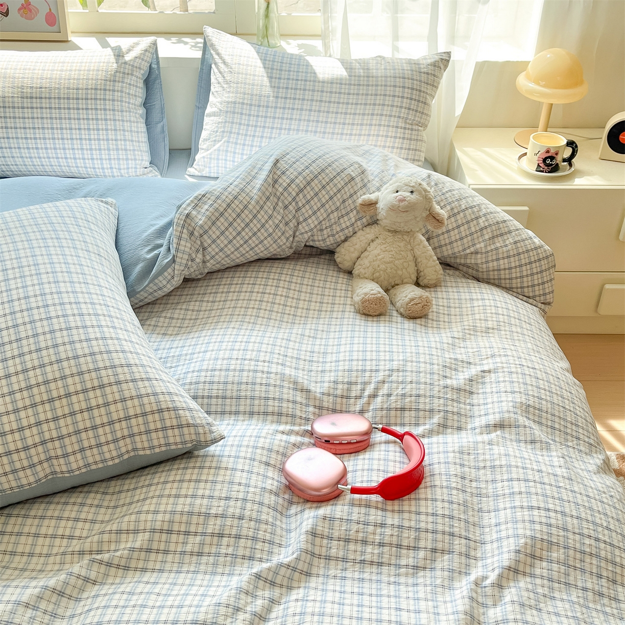 91家纺网 家纺一手货源 找家纺 如约 2025新款木棉双层纱印花四件套 罗格先生兰