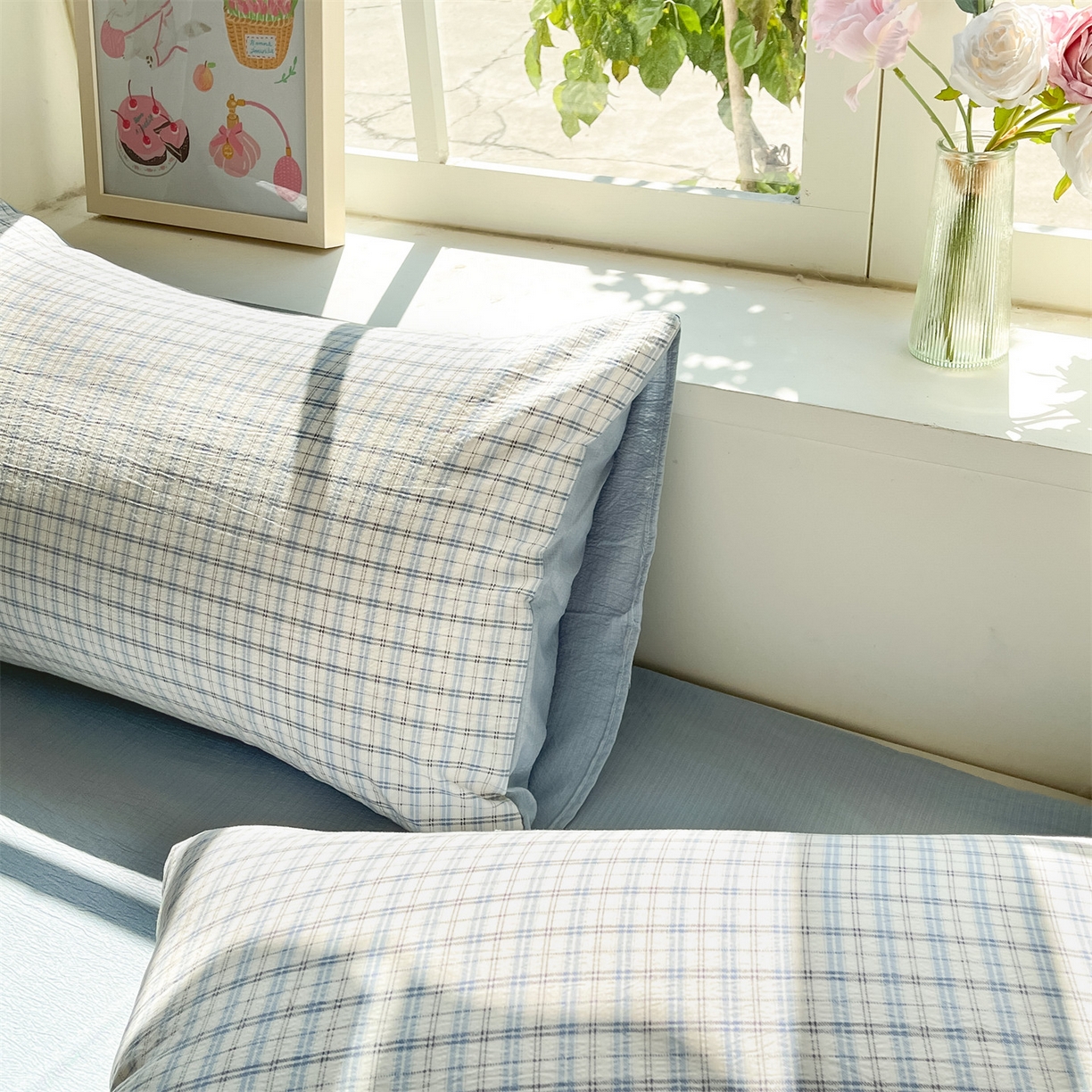 91家纺网 家纺一手货源 找家纺 如约 2025新款木棉双层纱印花四件套 罗格先生兰