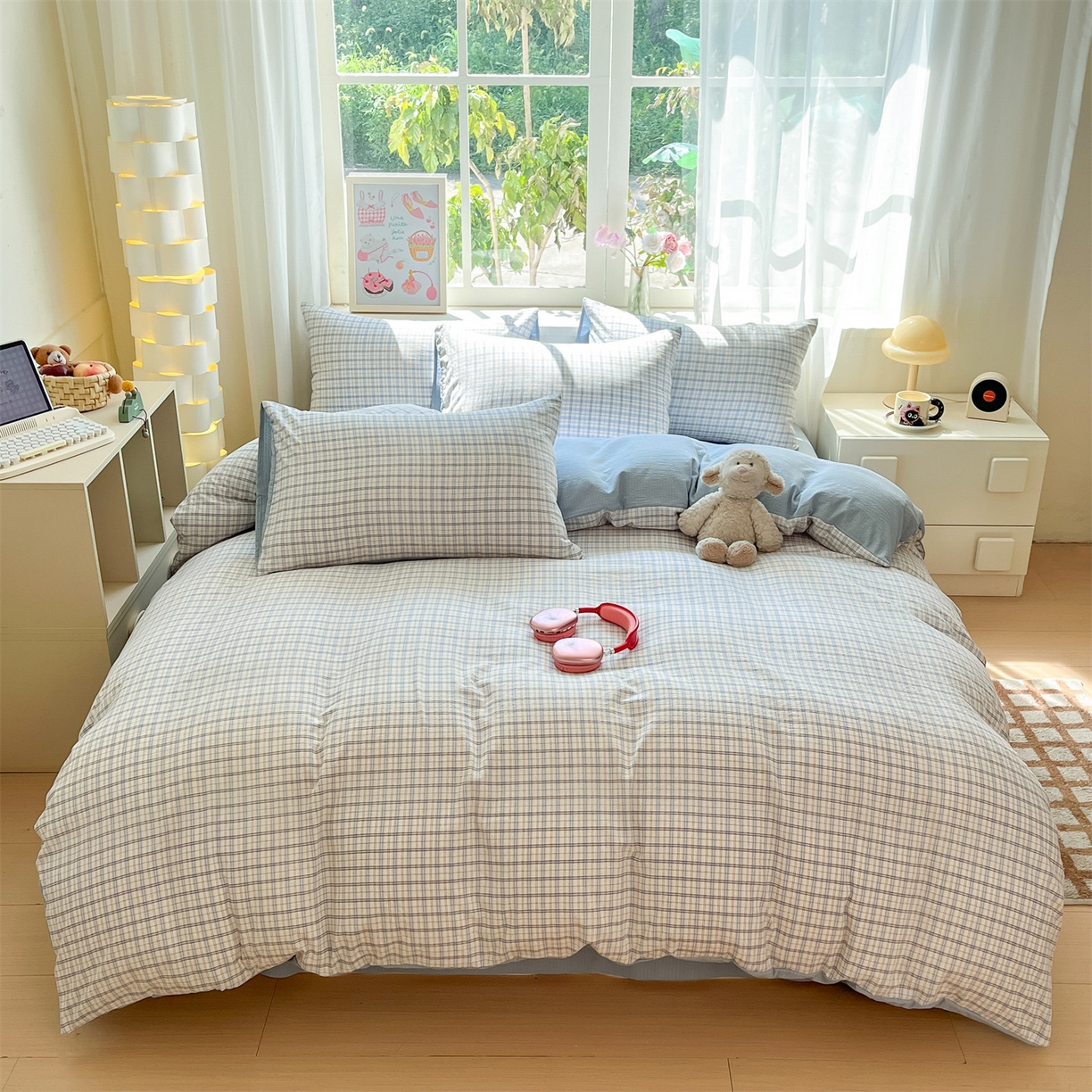 91家纺网 家纺一手货源 找家纺 如约 2025新款木棉双层纱印花四件套 罗格先生兰