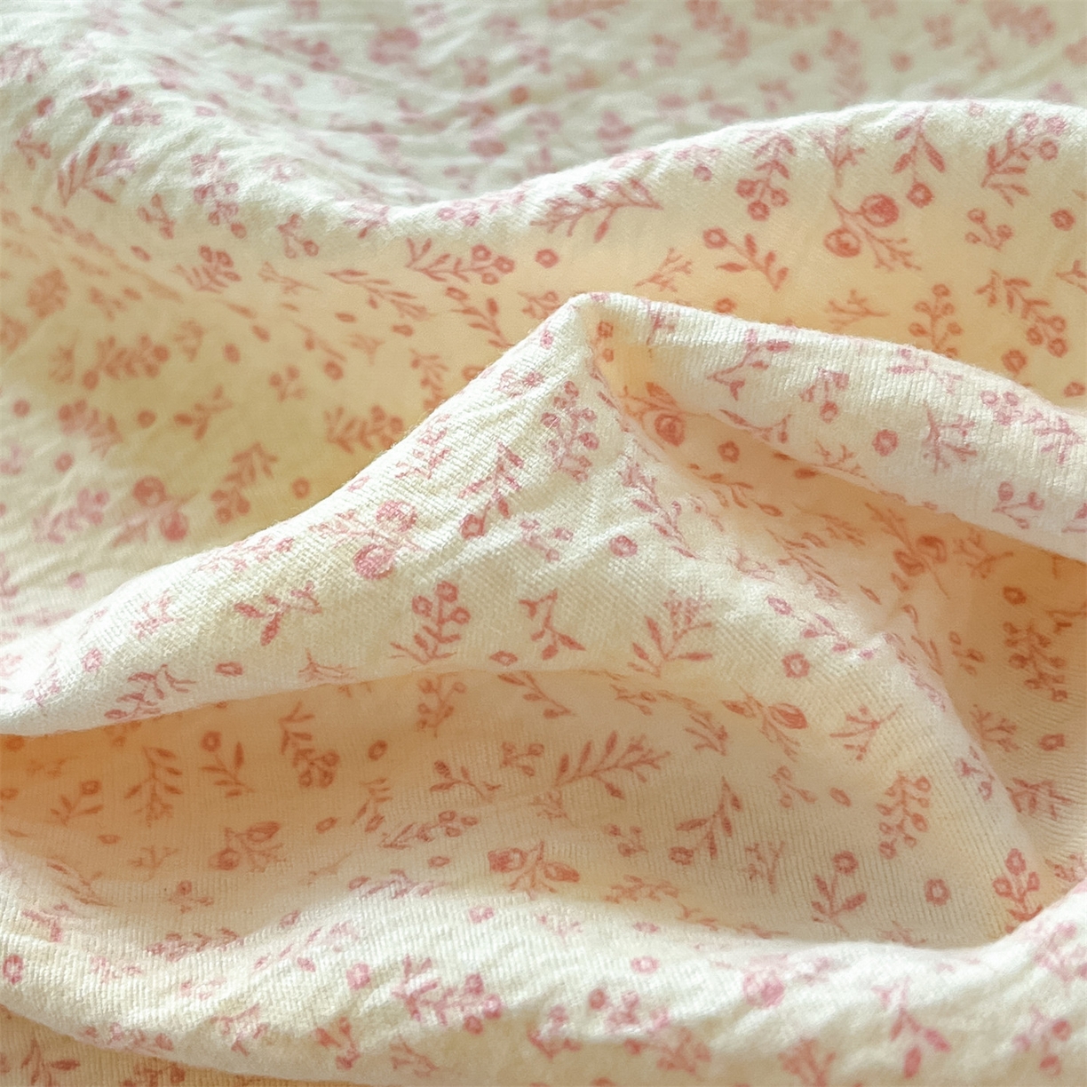 91家纺网 家纺一手货源 找家纺 （总）如约 2025新款木棉双层纱印花四件套