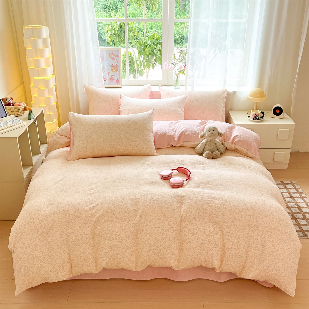 91家纺网 家纺一手货源 找家纺 （总）如约 2025新款木棉双层纱印花四件套