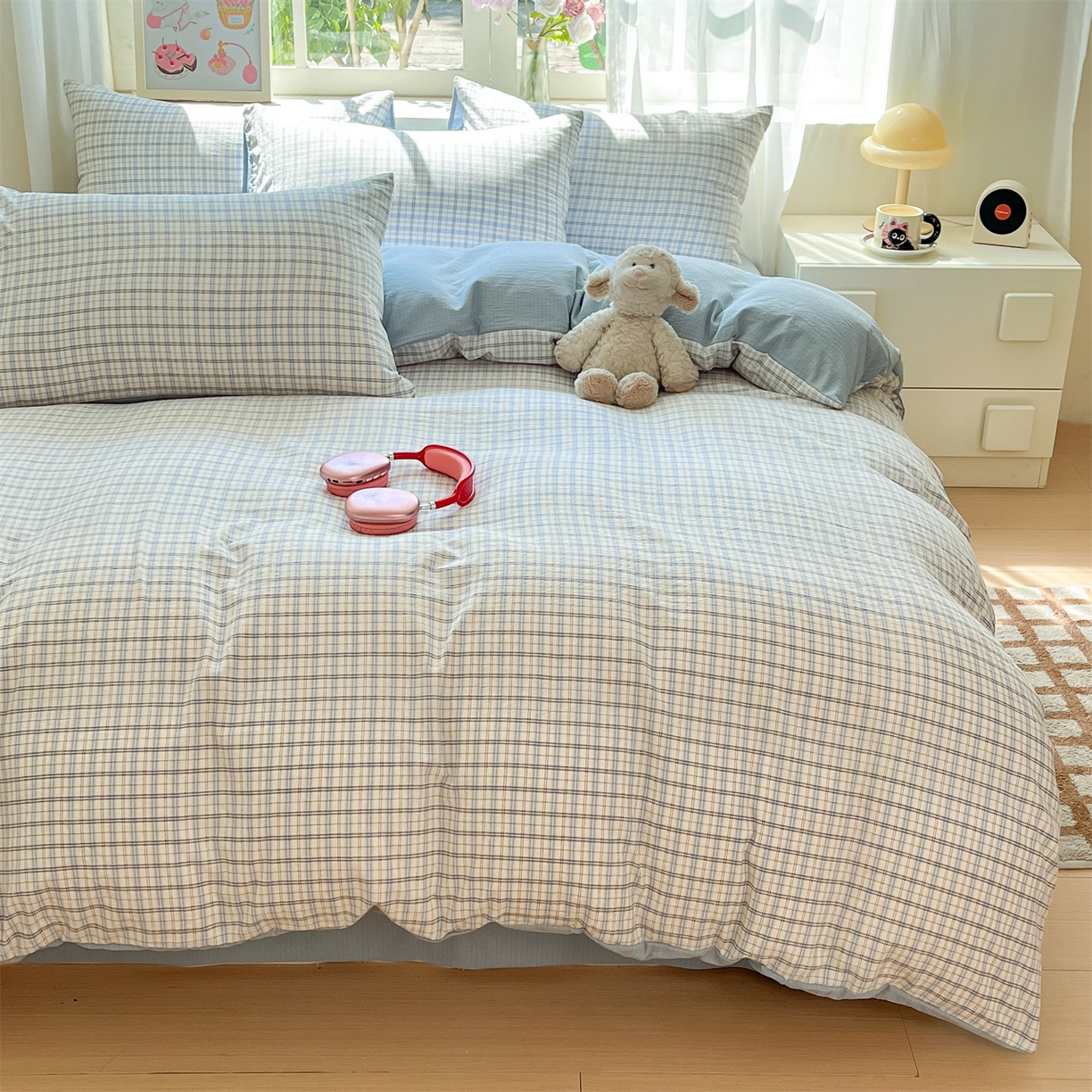 91家纺网 家纺一手货源 找家纺 如约 2025新款木棉双层纱印花四件套 罗格先生兰