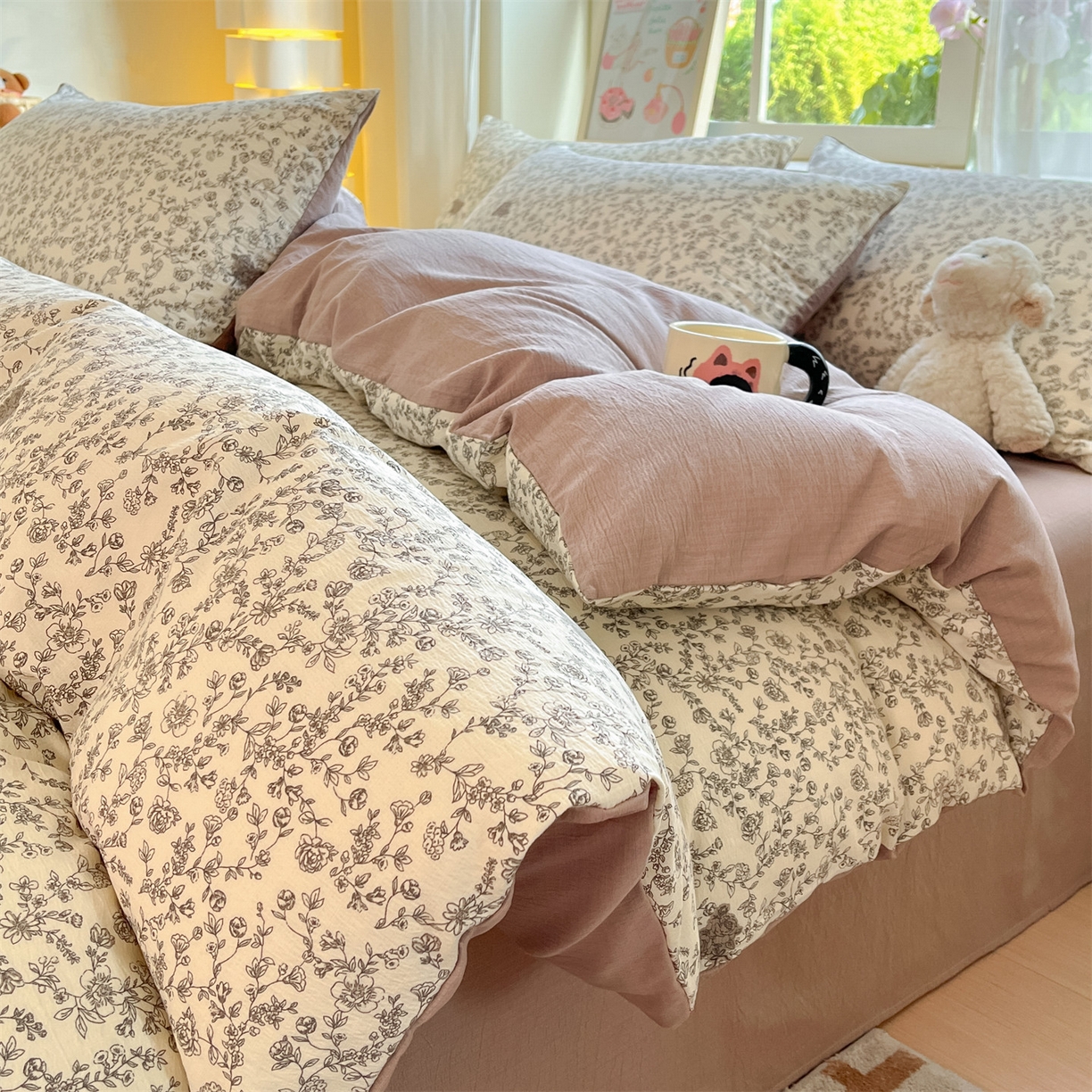 如约 2025新款木棉双层纱印花四件套 旧日告白