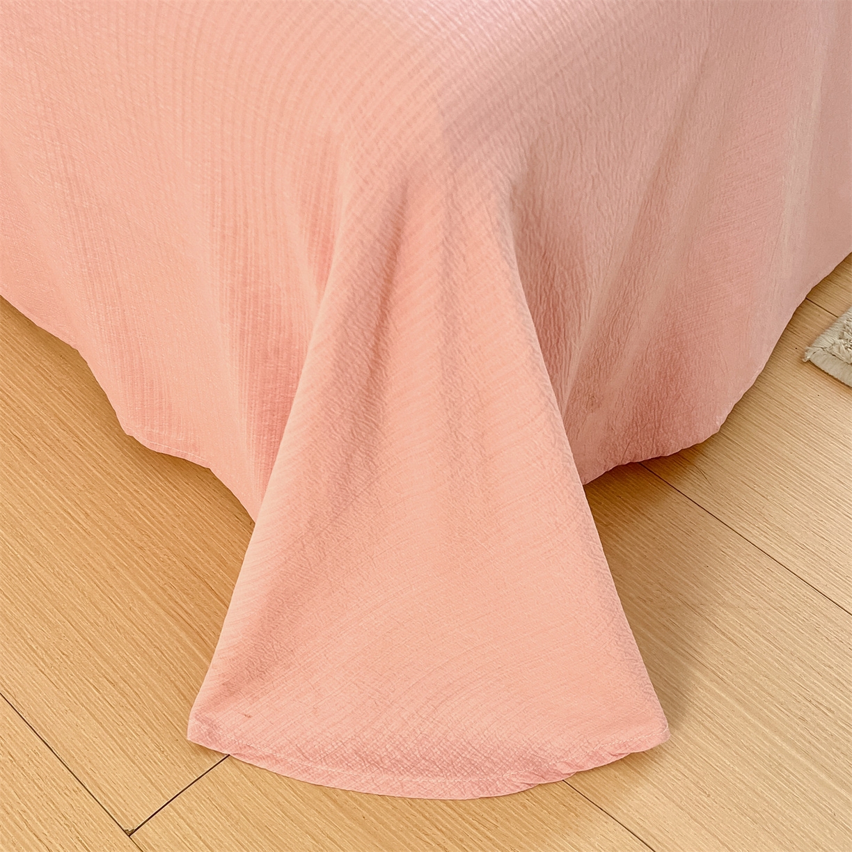 91家纺网 家纺一手货源 找家纺 如约 2025新款木棉双层纱印花四件套 春日来信