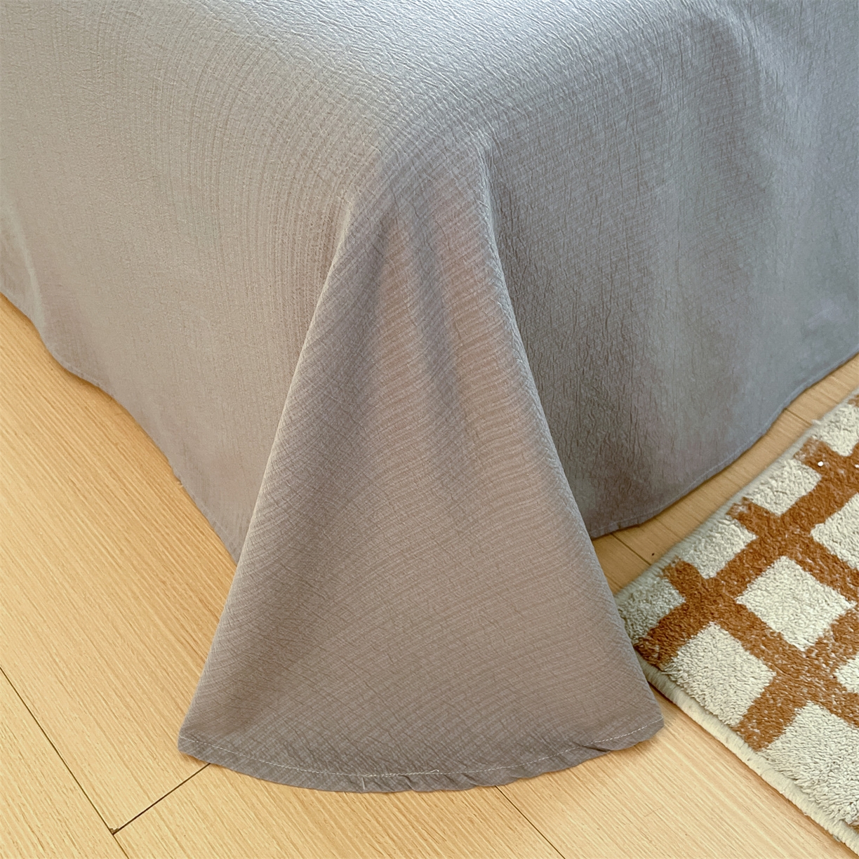 91家纺网 家纺一手货源 找家纺 如约 2025新款木棉双层纱印花四件套 写意兰