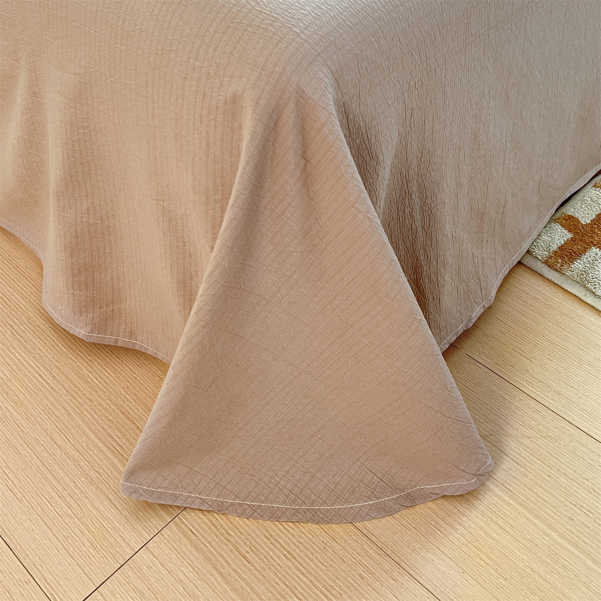 91家纺网 家纺一手货源 找家纺 如约 2025新款木棉双层纱印花四件套 旧日告白